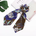 Printed silk scarf large intestine hair ring