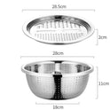 Stainless Steel Grater Plate Vegetable Cutter Rice Sieve Three-piece Set