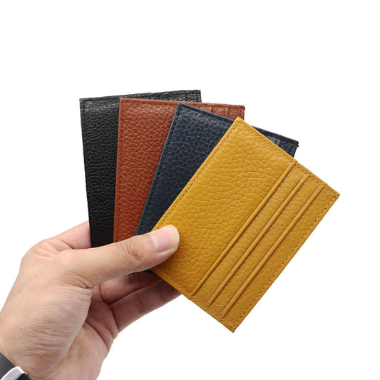 Real Leather Card Holder ID Bag Anti Magnetic Head Layer Leather Card Bag