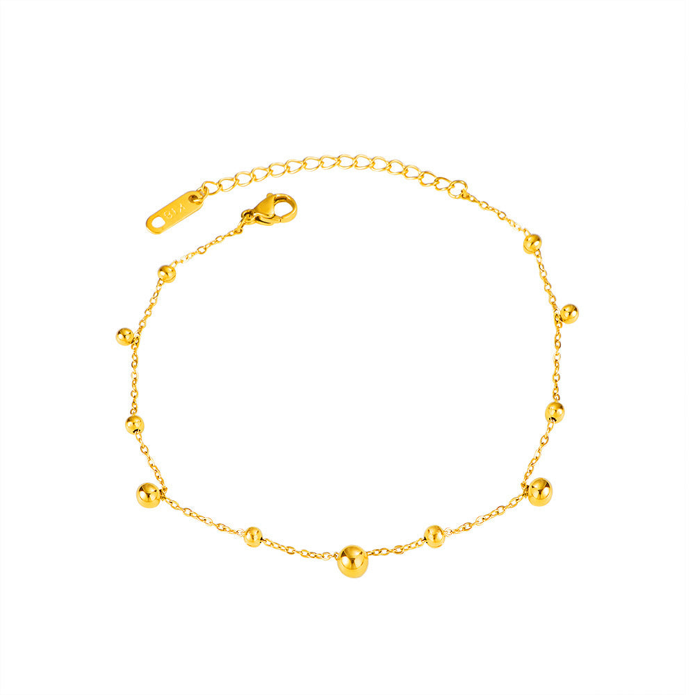 Simple Gold Bead Anklet For Women Beach