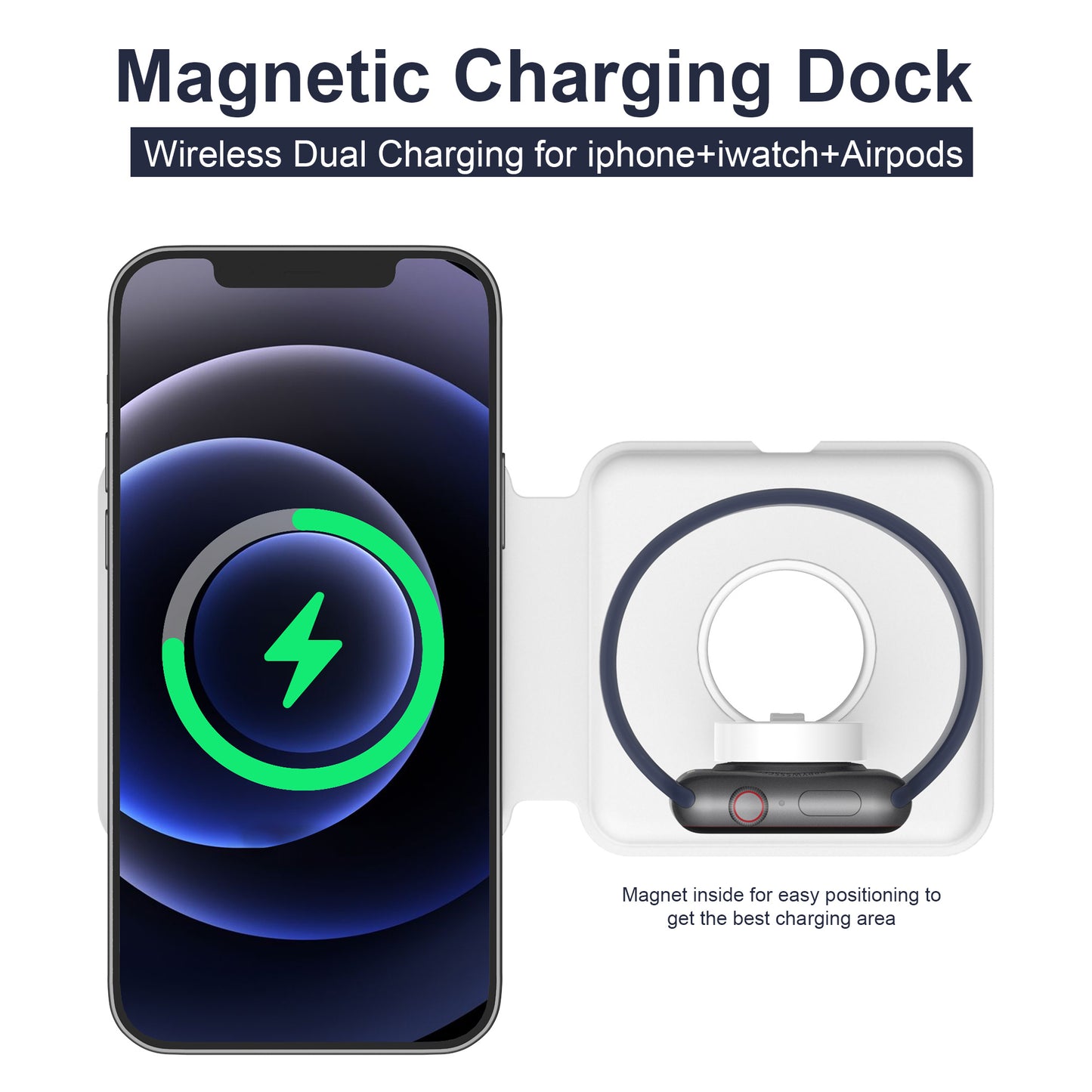 2 In 1 Magnetic Absorption Wireless Charging 15W Quick Charging Applicable