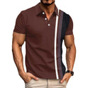 Striped Printing Lapel Polo Shirt