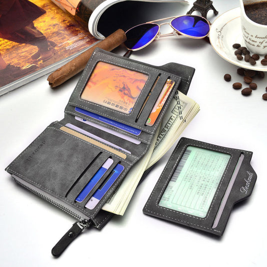 New men's short multifunctional Wallet Card Wallet Vintage multi personality card bag purse spot