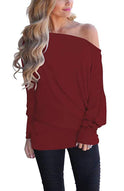 Women's Solid Color Long-sleeved Casual Loose T-shirt