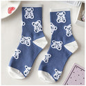 Women's Cute Cartoon Bear Thin Mid-calf Length Socks