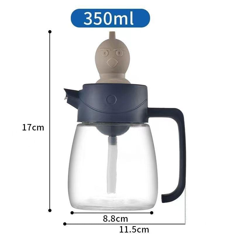 Glass Oiler Brush Cover Integrated Household Leak-proof Oil Bottle Baking And Barbecue Non-oil-stick Bottle