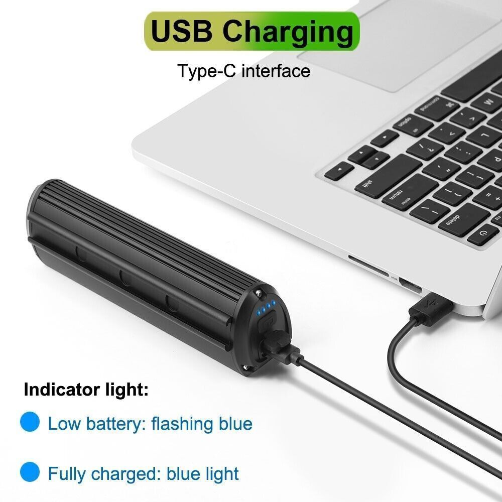 Bicycle Bike LED Front Light 4000mAh Headlight Lamp USB Rechargeable Flashlight