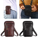 Men's Leather Fashion Phone Pouch Belt Bag Waist Crossbody Shoulder Pouch UK