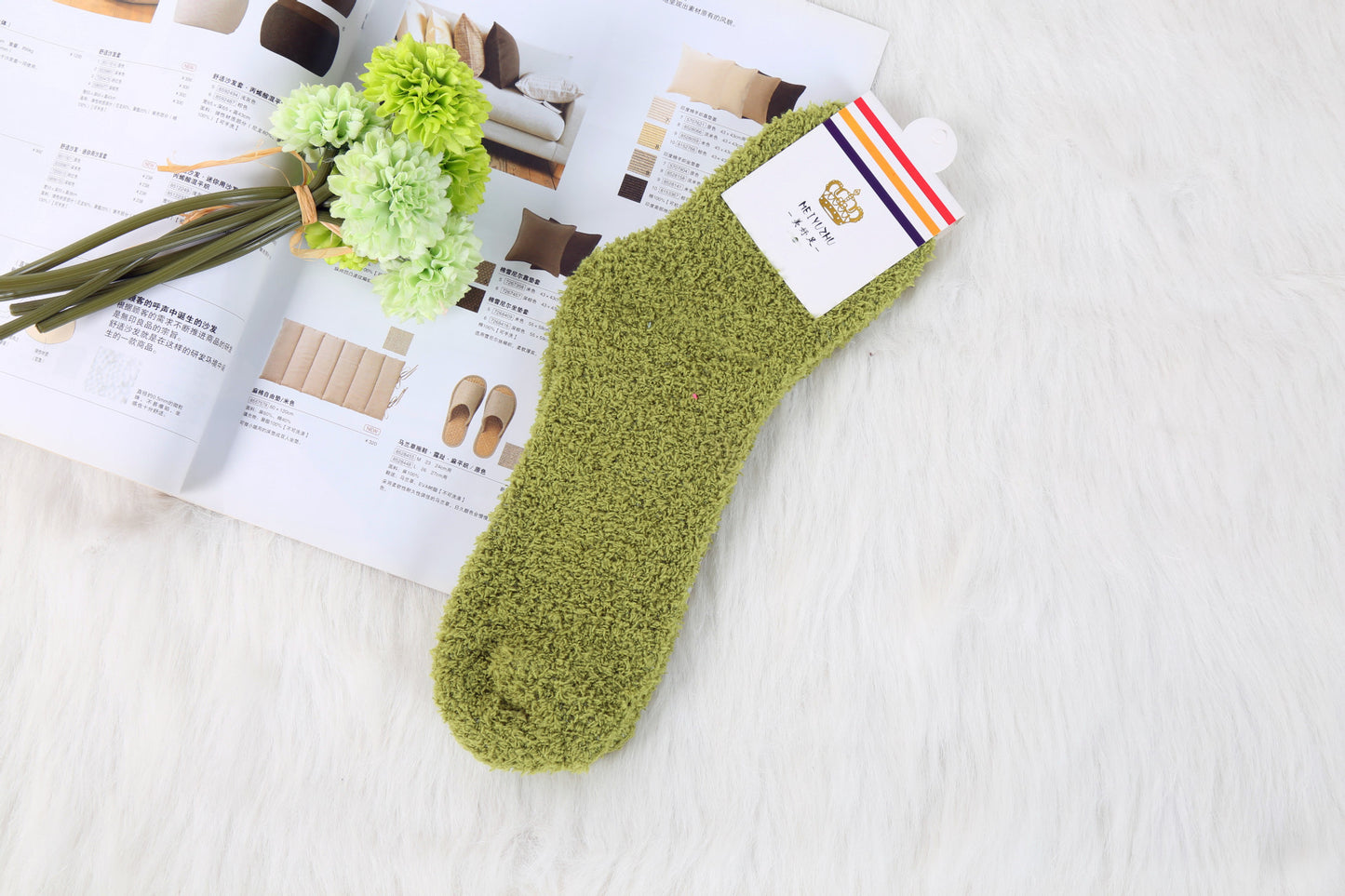 Solid Color Thick Warmth Floor Socks