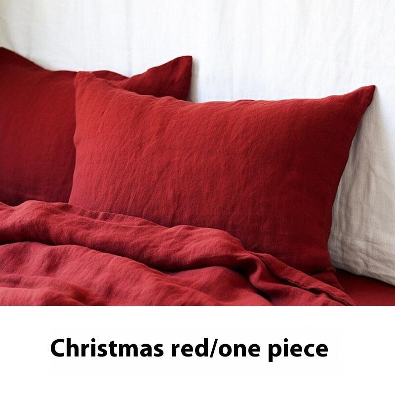 Ins Style Solid Color Linen Pillowcase Rectangular Envelope One-pair Package Thick Plain Pillow Case One Piece Dropshipping