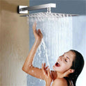 Large Square Shower Head Chrome Stainless Steel Rainfall Overhead Bathroom