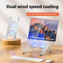 Aluminum Alloy Notebook Stand Portable Folding Lifting Tablet Height Increasing Desktop Twin Fan Computer