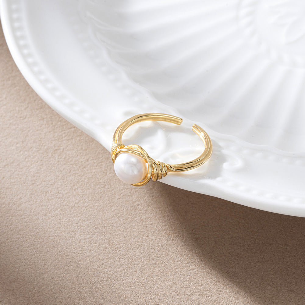 Romantic Natural Baroque Freshwater Pearl Ring