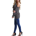 Women's Solid Color Long-sleeved Casual Loose T-shirt