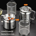 Stainless Steel Filter Oil Residue Separation Pot With Filter Screen Fried Blue