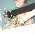 Women's Belt Alloy Pin Buckle C- Shaped Buckle Head Belt