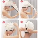 Coral Fleece Embroidered Hair Dryer Cap