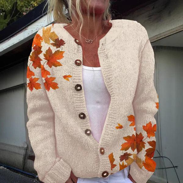 3D Digital Printing Cardigan Knitted Coat Imitation Sweaters Women's Clothing