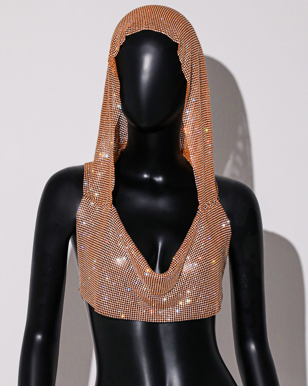 Sexy Outerwear Metal Sequins Hooded Vest