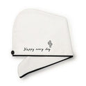 Coral Fleece Embroidered Hair Dryer Cap