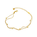 Small Square Double Layer Snake Bone Anklet Female