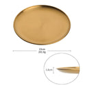 Korean Style Stainless Steel Barbecue Plate Brushed Round Color Fruit Food Plate Tableware