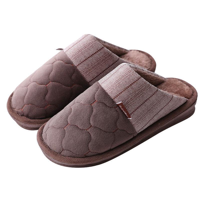 Embroidered Middle Aged And Elderly Men's Cotton Slippers