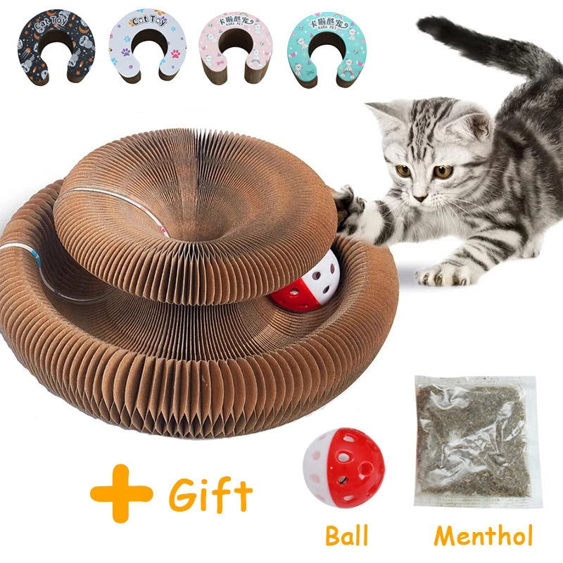 Pet Magnetic Folding Organ Toy Cat Scratch Board