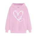 Women's Long-sleeved Hooded Heart Printing Couple's Shirts