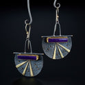 Europe And America Creative Lock-shaped Purple Opal Earrings