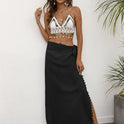 Women's Fashion Ties Tassel Patchwork Irregular Beach Dress