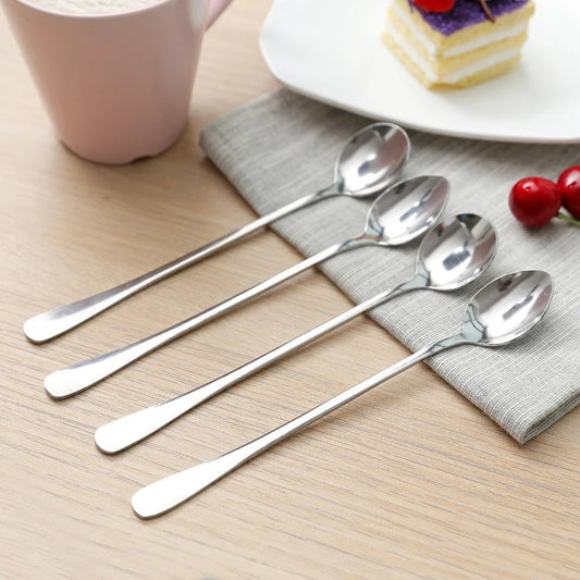 Stainless steel spoon with long handle