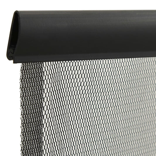 vidaXL Insect Door Screen with 5-Piece Mesh Curtain Black 120x240 cm