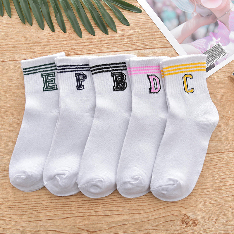 Women's alphabet tube socks