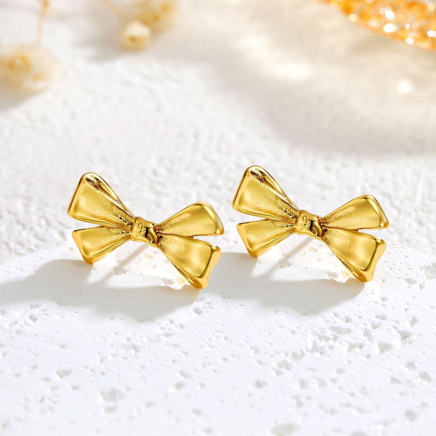 Sweet Trend Bow Stud Earrings Stylish And Simple