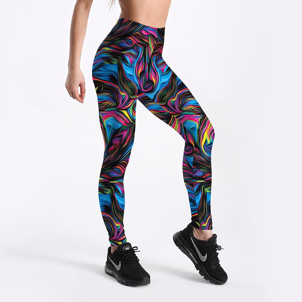 Psychedelic Style Colorful Vortex Printed Leggings