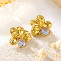 Sweet Design Stainless Steel Earrings Flower Shape