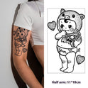 Half Sleeve Herbal Tattoo Sticker Juice Cute Cartoon Character Lasting Non-reflective