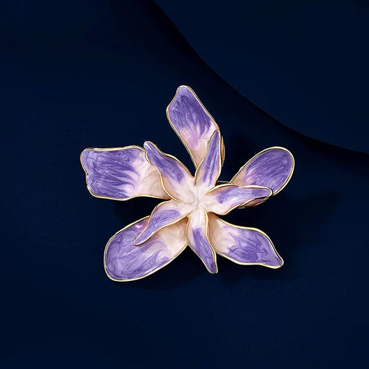 Purple Flower Brooch Elegant Pin Clothes Accessories