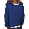 Solid Color Long Sleeve Casual Loose Top Women