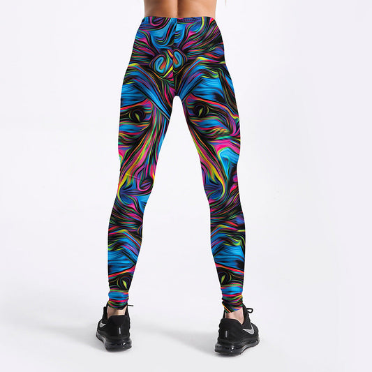 Psychedelic Style Colorful Vortex Printed Leggings