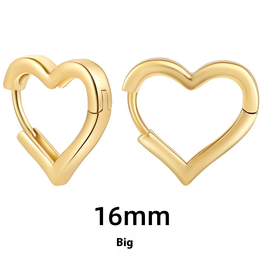 Women's Simple Hollow Five-pointed Star Heart Earrings