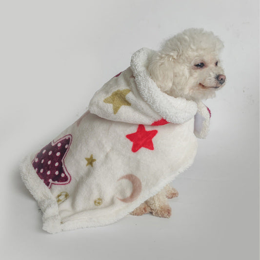 Coral Fleece Warm Portable Pet Cloak Pajamas