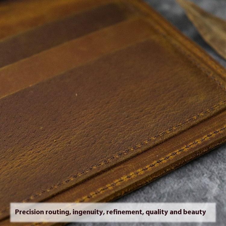 Multiple Card Slots Top Layer Leather Crazy Horse Leather Wallet