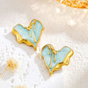 Liquid Irregular Heart-shaped Dripping Stud Earrings Women