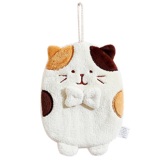 Hand Towel Hanging Cute Kitten Absorbent Lint-free Household Kitchen