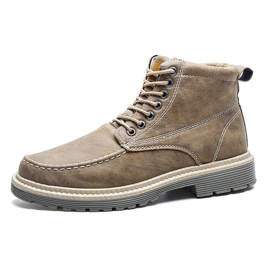 Men's Trend Casual Tooling Boots Retro Fashion Men's Leather Boots