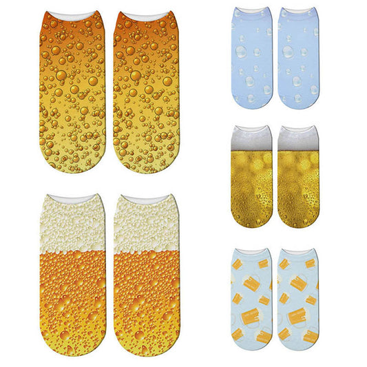 Beer Beer Print Socks, Women's Boat Socks, Adult Socks