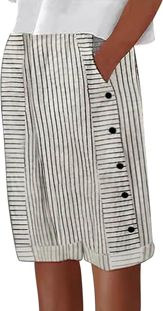 Women's Comfortable Striped Casual Shorts