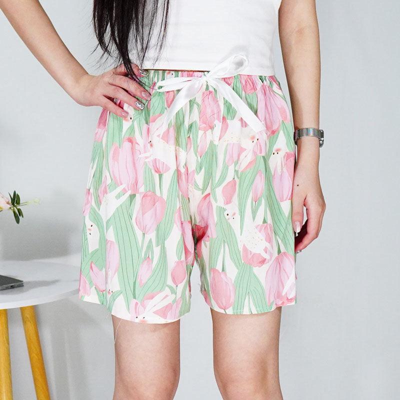 Women's Cotton Silk Shorts Plus Size Homewear Beach Pants